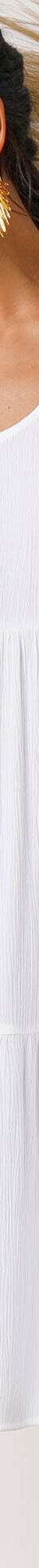 Robe col V courte unie, crépon (blanc) Robe col V courte unie, crépon (blanc)